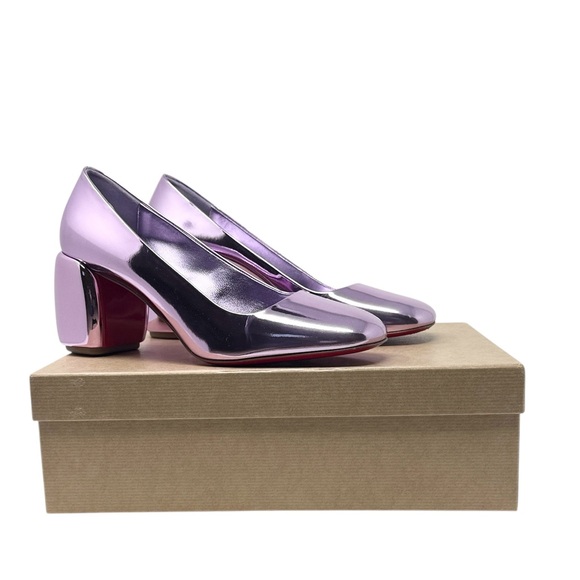 Christian Louboutin Shoes - Christian Louboutin Minny 70 Metallic Purple Patent Leather Pumps Size 39.5